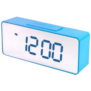 Часы настольные с будильником VST-886y-5 в виде синего корпуса с синей подсветкой - фото