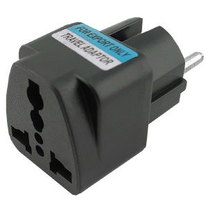 Переходник с американских и др.вилок на евро вилку черный (до 500W) - фото