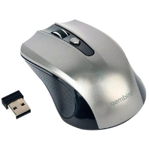 Компьютерная мышка беспроводная Gembird MUSW-4B-04-BG 4 кнопки/USB 2.4GHz/800-1600DPI блистер черно-серая - фото