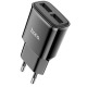 Блочек USB Hoco C88A 2.4A/2USB черный (12) - фото 1