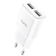 Блочек USB Hoco C88A 2.4A/2USB белый (12) - фото 1