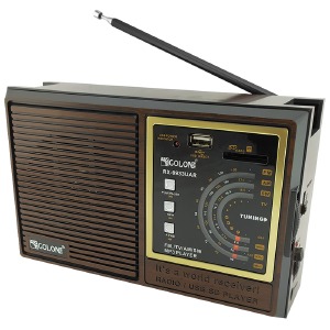 Радиоприемник аналоговый Golon RX-9933+USB черно-коричневая 22х14х8см коричневая - фото