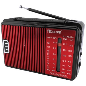 Радиоприемник аналоговый Golon RX-A08AC 5 волн черно-красный16х10х5,5см - фото