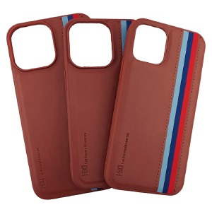 Накладка Leather Case iPhone 13 Pro коричневая# - фото