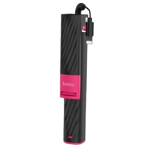 Монопод для селфи Hoco K8 с Lightning черно-розовый - фото