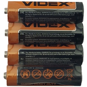 R06 Батарейки Videx АА, солевая по 4 шт(пальчиковые)/цена за 1 бат. - фото