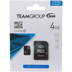 Карта памяти Micro SD 4GB (10) (+adapter) Team - фото