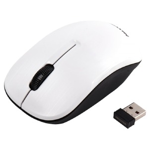 Компьютерная мышка беспроводная Maxxter Mr-333 блистер бело-черная - фото