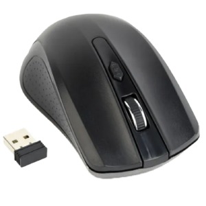 Компьютерная мышка беспроводная Gembird MUSW-4B-04 4 кнопки/USB 2.4GHz/800-1600DPI черная - фото
