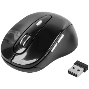 Компьютерная мышка беспроводная Gembird MUSW-6B-01 6 кнопок/USB 2.4GHz/800-1600DPI черная - фото