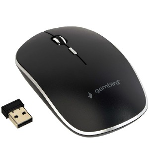 Компьютерная мышка беспроводная Gembird MUSW-4B-01 4 кнопки/USB 2.4GHz/800-1600DPI черная - фото