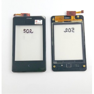 Сенсор (Touchscreen) Nokia 502 black с рамкой orig - фото