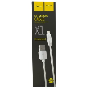 Кабель iPhone Lightning Hoco X1 2.4A белый 3м - фото