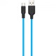Кабель microUSB Hoco X21 Plus 2.4A силиконовый черно-синий 1м (28) - фото 1