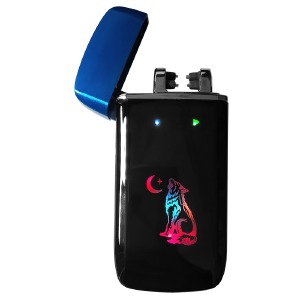 Электронная зажигалка ZGP70 плазменная сине-черная - фото