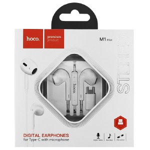 Hands Free Type-C Hoco M1 Max вкладыши/design iPhone белые 1,2м (32) - фото