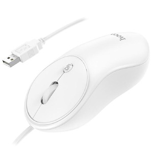 Компьютерная мышка проводная USB Hoco GM13 4 кнопки/1000-1600DPI белая 1,5м (11) - фото