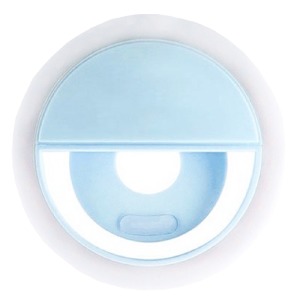 Селфи-кольцо подсветка (питание акб) синее - фото