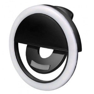 Селфи-кольцо подсветка (питание акб) черное - фото