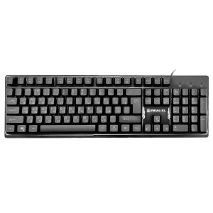 Клавиатура USB с подсветкой REAL-EL comfort 7011 черная  - фото