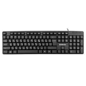 Клавиатура USB Defender Element HB-520 (Ua/Eng/Ru) 104 клавиши/полноразмерная черная 1,5м - фото