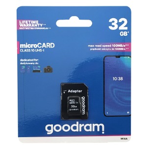 Карта памяти Micro SD 32GB (10) (+adapter) Goodram UHS-I - фото