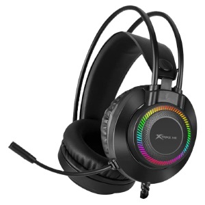 Наушники компьютерные XTRIKE GH-509 USB/3,5(папа)+переходник 2х3,5(мама)-2х3,5 (папа)/LED RGB подсветка черные 2,1м - фото
