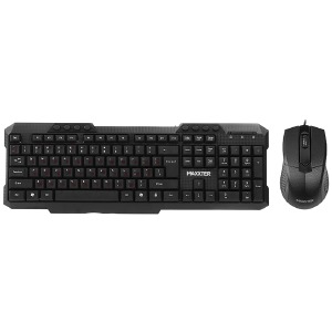 Набор USB (клавиатура+мышь) Maxxter KMS-CM-02-UA (Ua/Eng/Ru)/112кл/3кн/1000DPI черный 1,8м - фото
