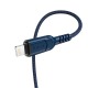 Кабель iPhone Lightning Hoco X59 2.4A тканевой синий 1м (33) - фото 1