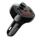 FM модулятор Hoco DE2 12-24V/50W/2USB/PD20W/microSD/BT5.0/LCD чорний дисплей - фото 1