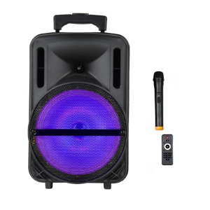 Колонка чемодан BT-100D беспроводной микрофон/BT/USB/TF/AUX/FM/эквалайзер 53х25х25 см - фото