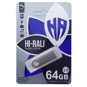 USB 64GB 3.0 Hi-Rali Shuttle series серая - фото