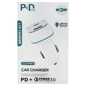 АЗУ USB блочек YY-C01 3A/12/24V/1USB/QC3.0/PD20W белый - фото