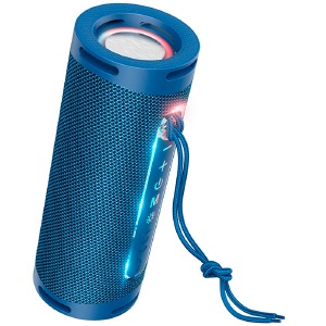 Колонка Hoco HC9 5Wx2/BT5.1/USB/AUX/microSD/1800mAh/TWS/IPX4 19,6х7,4х7,4см темно-синяя - фото