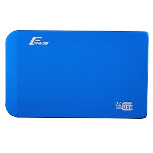 Внешний карман Frime Sata HDD\SSD 2.5, USB 2.0 metall синий - фото