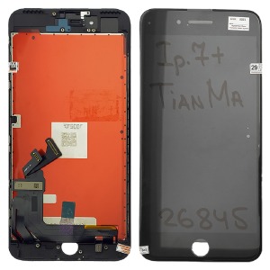 Дисплей для телефона iPhone 7+ черный, с тачскрином, модуль (TianMa) - фото