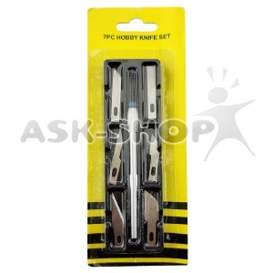 Скальпель Hobby Set 7 в1 (ручка с 6-ю лезвиями разной формы) - фото