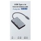 Type-C (тато) - VGA+HDMI+DVI+USB3.0 (мама) конвертер 4в1 білий metall (A00526) - фото 1
