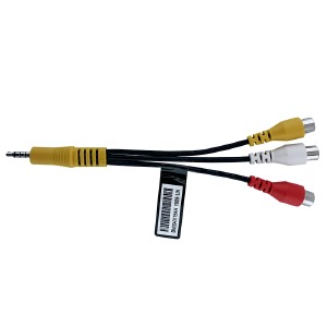 3,5(папа)-3RCA(мама) (тюльпаны) кабель черный 0,1м - фото