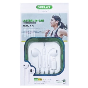 Hands Free iPhone Lightning Gerlax GE-11 вкладыши белые 1,2м - фото