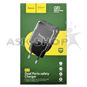 Блочек USB Hoco N7 2,1A 2USB черный - фото