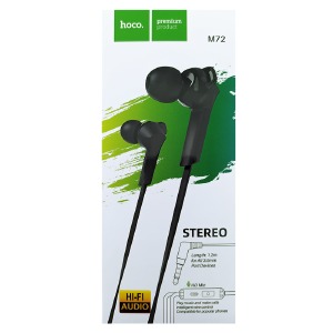 Hands Free Hoco M72 черные плоский кабель угловой штекер 1,2 м (21) - фото