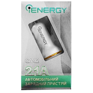 АЗУ USB блочек 2.1A 2USB iEnergy CA-02 белый - фото