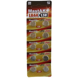 Батарейки AG13 (LR44/A76) Mastak щелочные по 10 шт/цена за 1 бат. - фото
