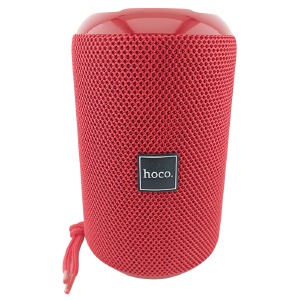 Колонка Hoco HC1 5W/BT5.0/USB/AUX/microSD/FM/1200mAh/TWS 14,2х8,5х8,5см красная - фото