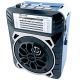 Радиоприемник аналоговый Golon RX-9133 от сети/аккумулятор/фонарик/USB/microSD 16x12.5x8.5см синий,красный,дерево - фото 2