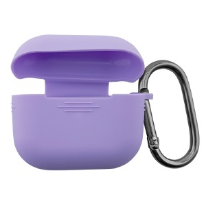 Чехол силикон AirPods 3 фиолетовый (Violet) с карабином - фото