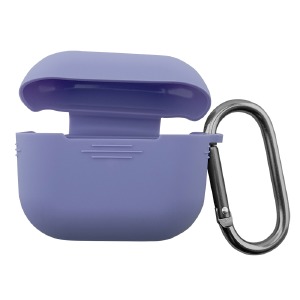 Чехол силикон AirPods 3 лавандовый (Purple) с карабином  - фото