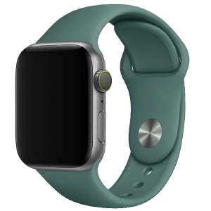 Ремешок для Apple Watch 38/40/41mm силиконовый (55) темно-зеленый L - фото
