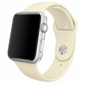 Ремешок для Apple Watch 38/40/41mm силиконовый (40) телесный L - фото